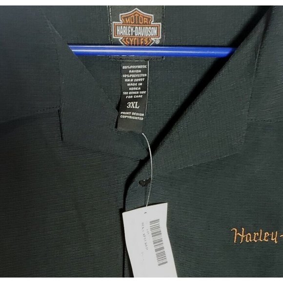 Harley Davidson Tori Richards 3XL Embordered Eagle And Snake NWT Charcoal Black - Picture 6 of 9